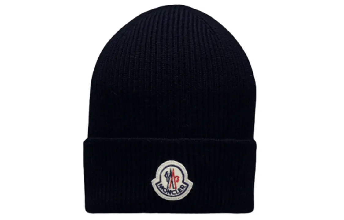 

Moncler Ребристая шапка с логотипом, Blue