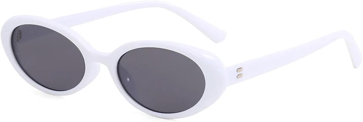 

Модные маленькие овальные солнцезащитные очки для женщин и мужчин с заклепками, ретро-очки, роскошные солнцезащитные очки с защитой от УФ-излучения UV400 SZVVBKK, White