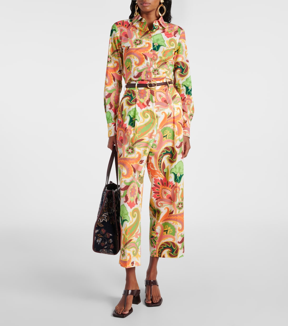 Широкие брюки из принтованного хлопка Etro, Multicolored — фото 2