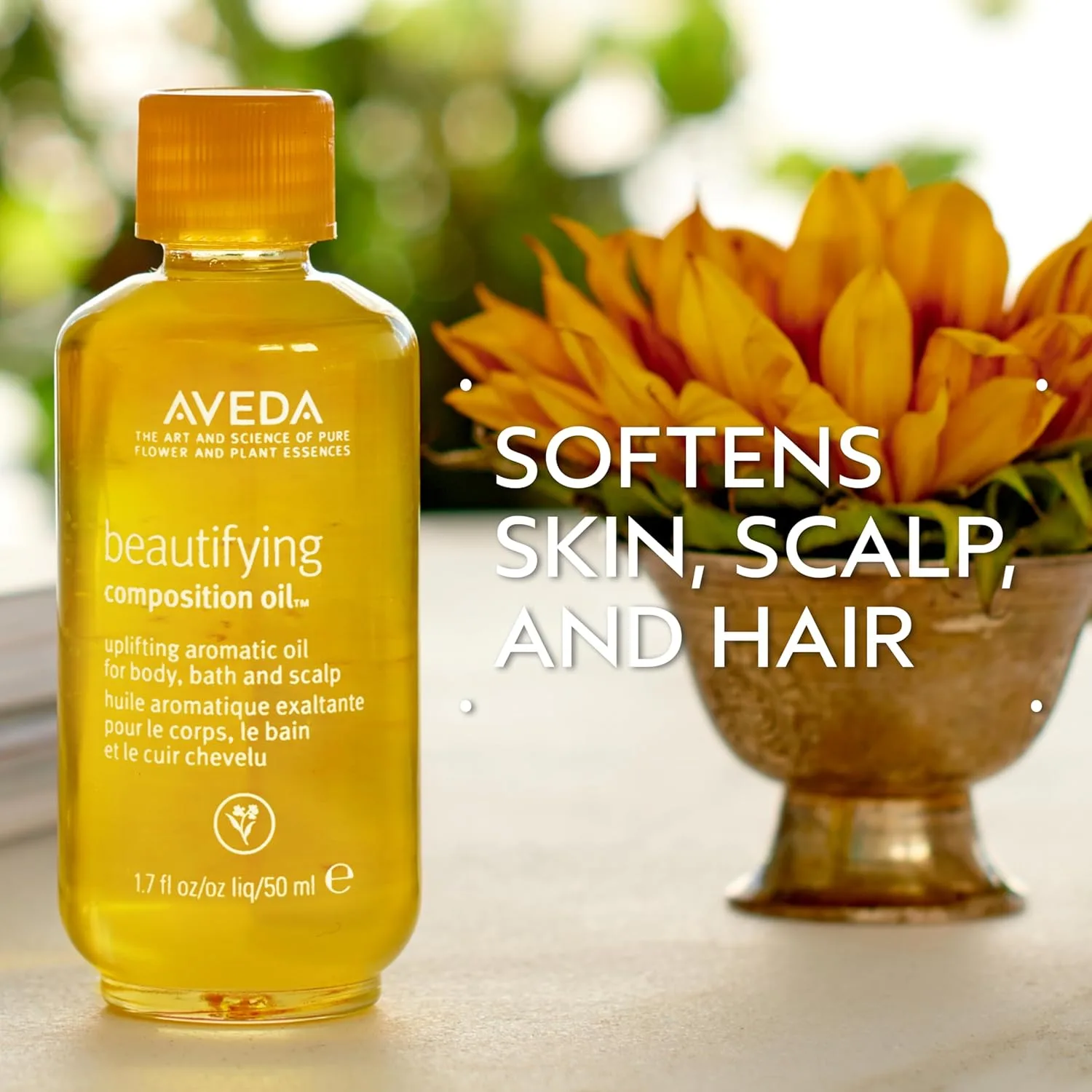 Увлажняющее масло Aveda для тела, ванны и кожи головы | с сертифицированными органическими маслами сафлора и оливы | Аромат сертифицированных органических розмарина, лаванды и бергамота, 45 мл, olive — фото 2
