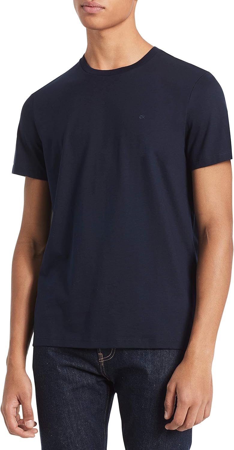 

Мужская футболка Calvin Klein Mens с коротким рукавом и круглым вырезом, свободный крой, Cadet Navy