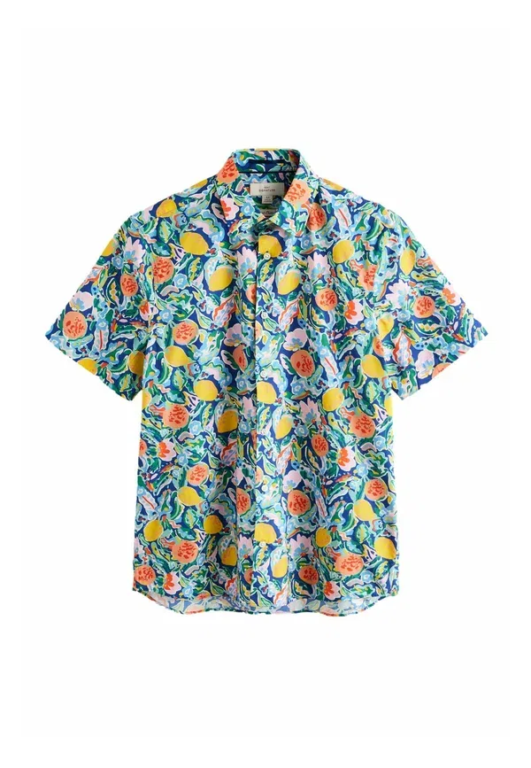 Рубашка Next Regular fit signature liberty short sleeve shirt, разноцветный фруктовый