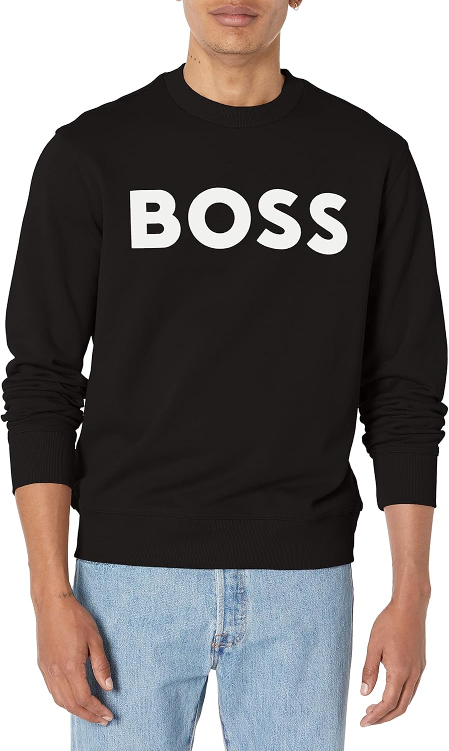 

BOSS Мужской свитшот с логотипом Bold Logo, френч терри, Black Midnight
