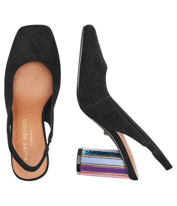 Туфли из кожи с каблуком-блоком из плексигласа толщиной 225 мм Kurt Geiger, черный — фото 4