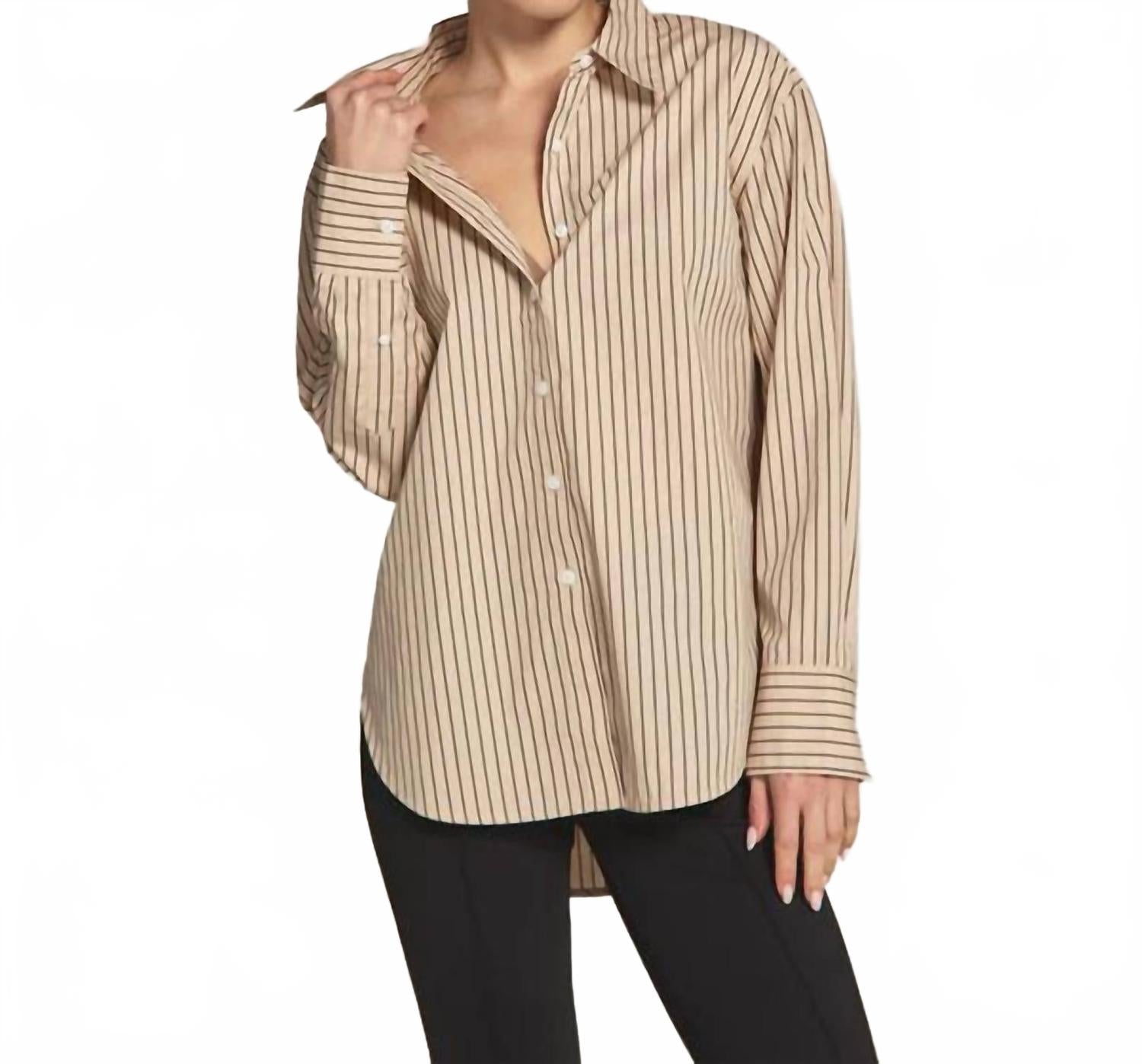 

Helena Расслабленная рубашка в бежевом цвете 7Diamonds