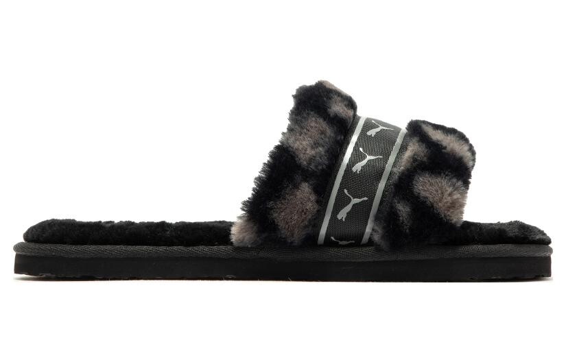 Шлепанцы и сланцы PUMA Fluff Remix Animal Bx 'Black Grey' Women's — фото 2