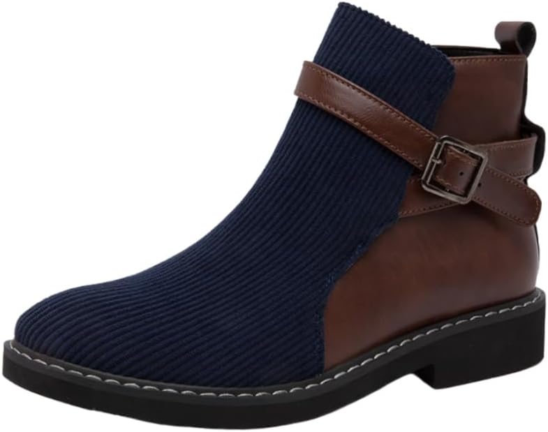 

Мужские плоские ботинки с резиновой подошвой, прочные и подходящие для повседневного использования на улице, для поездок на работу Fusecottc, синий