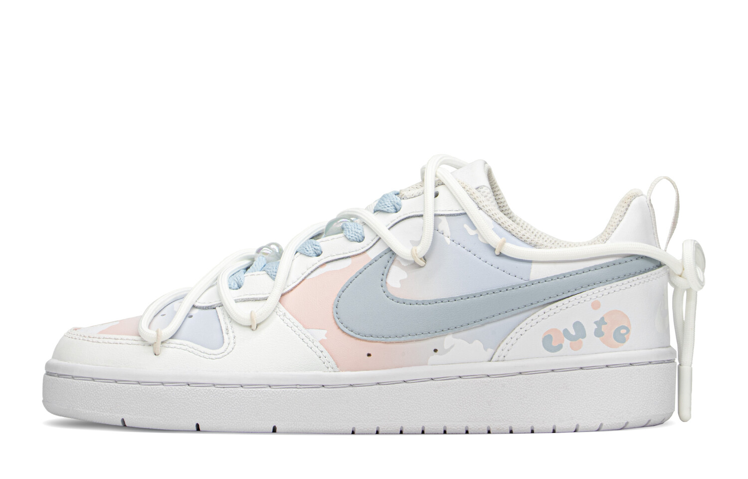 

Кроссовки Nike Court Borough Skateboard Shoes Women's Low-Top White Blue/Pink