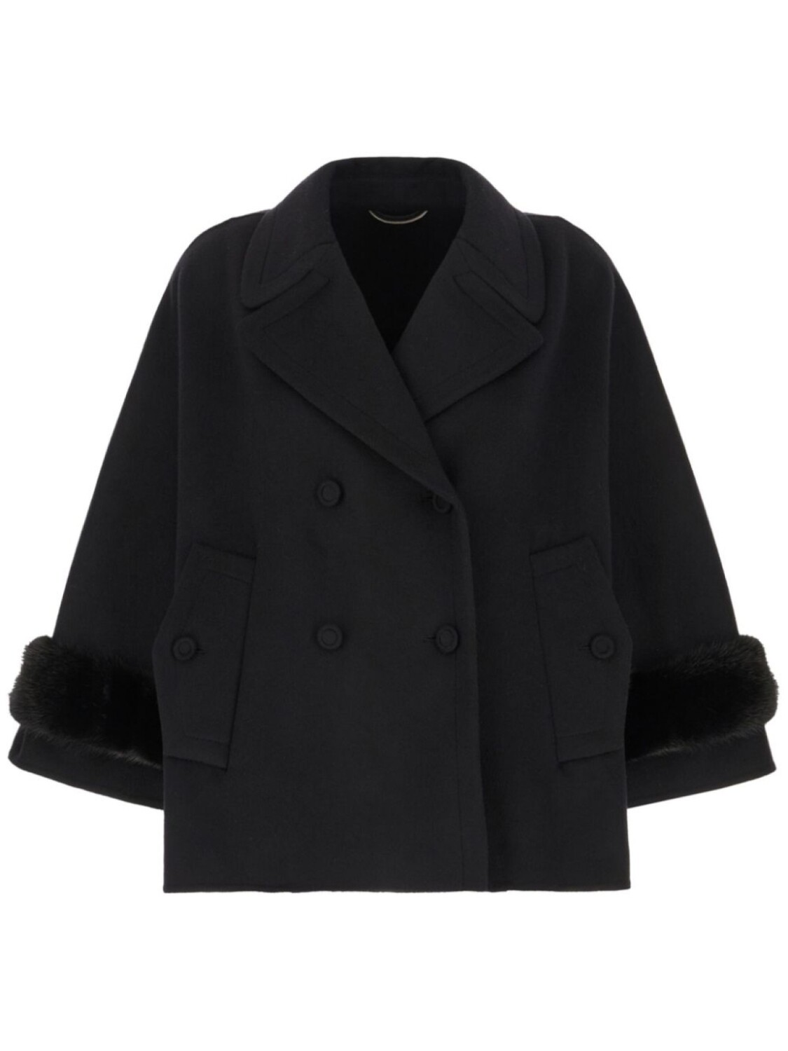 

Двубортное пальто Ermanno Scervino, черный