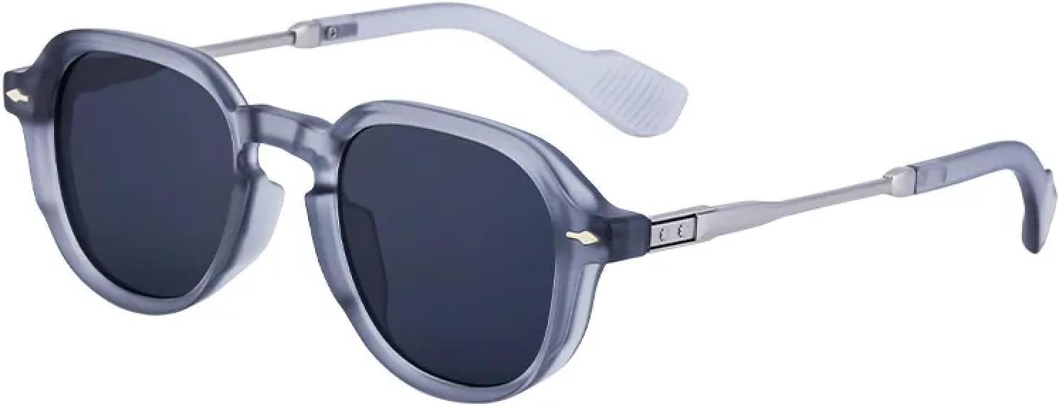 

Классические солнцезащитные очки с заклепками для женщин и мужчин, винтажные, панк, для активного отдыха, вождения, металлические, популярные, с защитой от УФ-излучения UV400 TVTBBVV, Gray Black