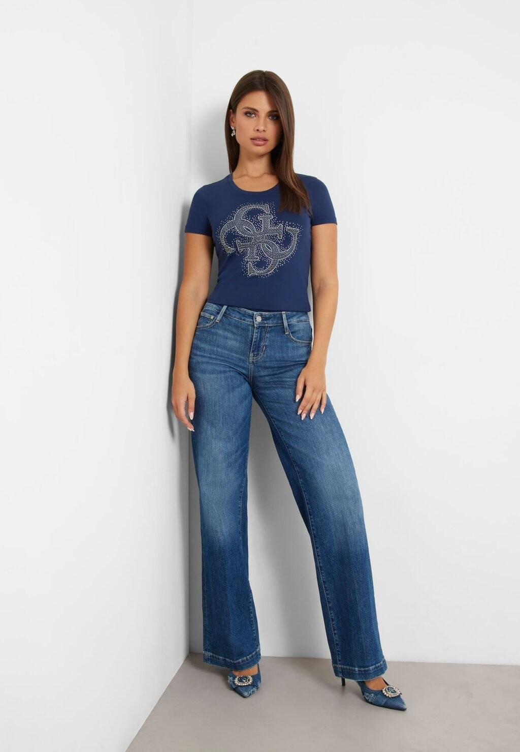 

Футболка с принтом 4G LOGO TEE Guess, синий