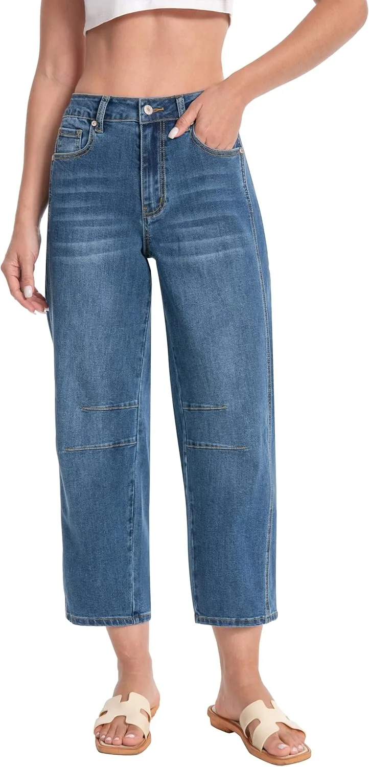 

Женские джинсы barrel с высокой посадкой и широкими штанинами CFRTMTBB