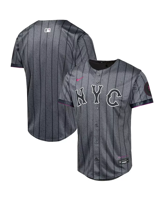 

Джерси Nike для мальчиков и девочек графитовый New York Mets 2024 City Connect Limited Outerstuff