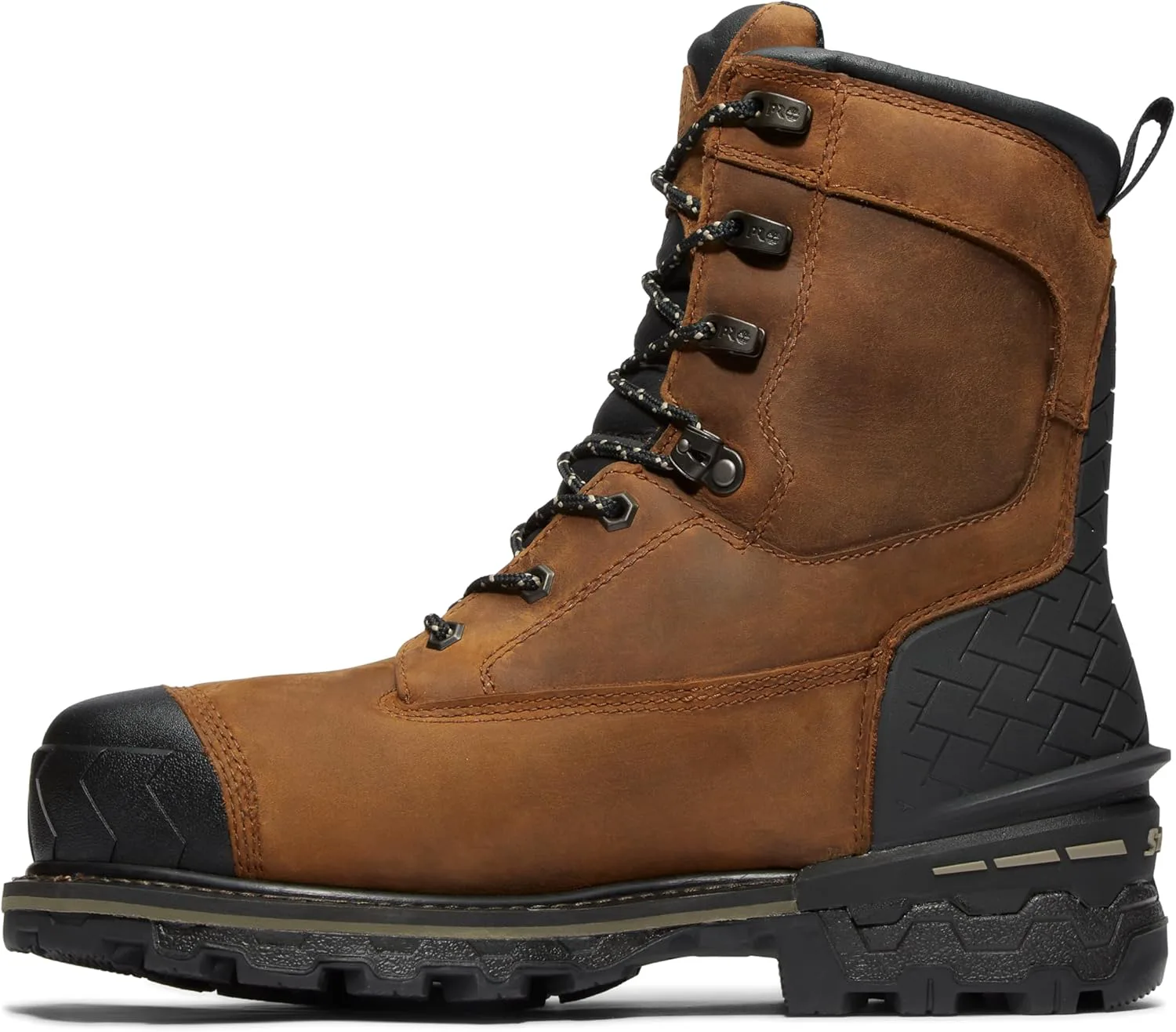 Мужские рабочие ботинки Timberland PRO Boondock Hd с композитным носком, водонепроницаемые, промышленного назначения, высота 8 дюймов, коричневый — фото 2
