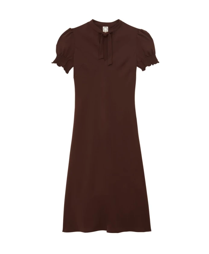 

Струящееся платье с цветущей сакурой Ines De La Fressange Paris, коричневый