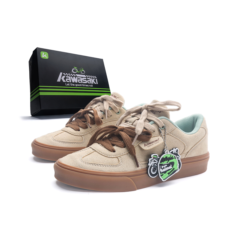 

Kawasaki Износостойкие амортизирующие лоу-топ скейтборд кроссовки унисекс коричневые, цвет Brown