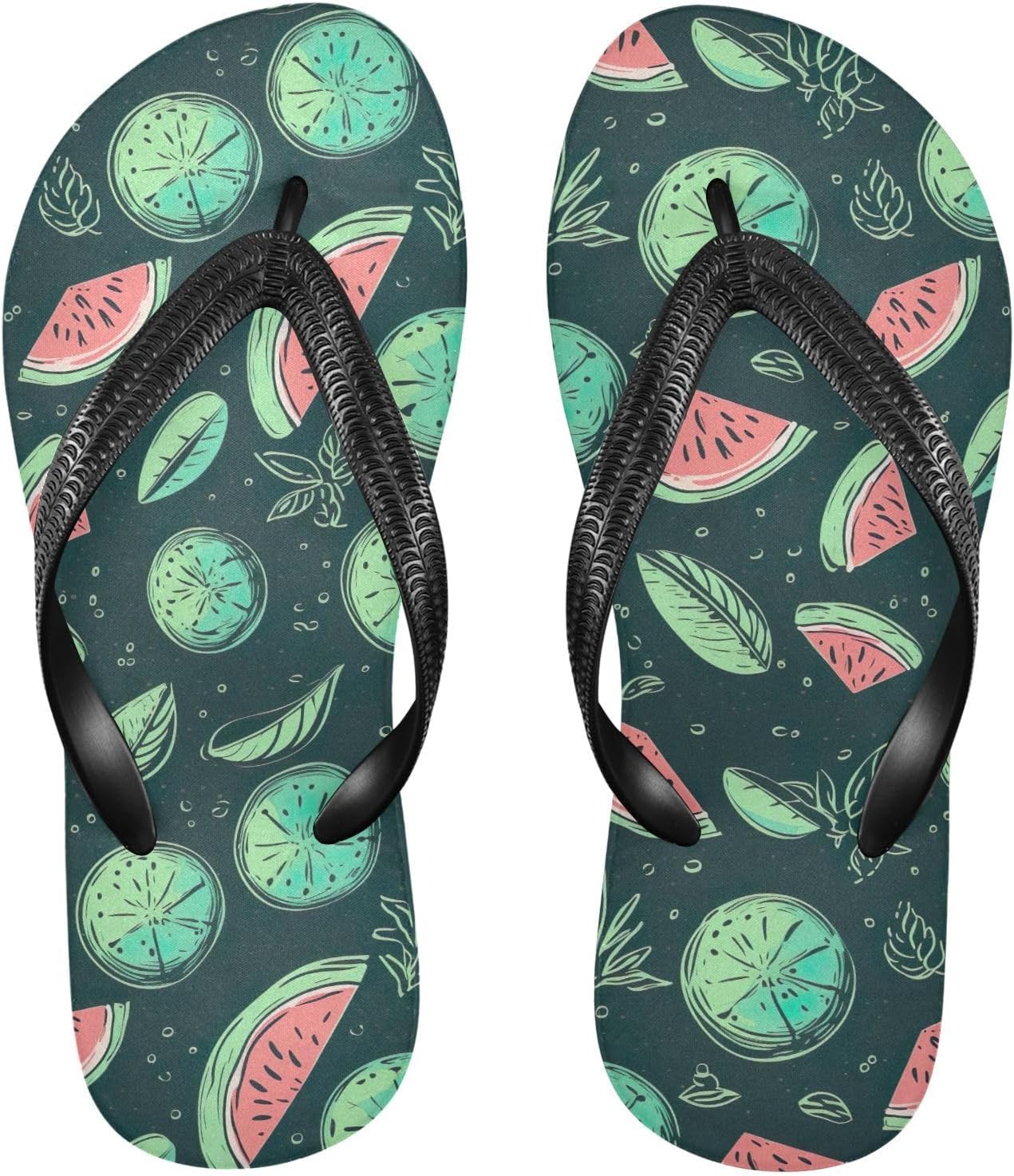

Летние сандалии SPRIPORT для женщин и мужчин, тонкие шлепанцы с арбузным принтом, удобные повседневные шлепанцы с амортизирующей стелькой и нескользящей резиновой подошвой, для душа, ванной, прогулок и пляжа летом, Multicoloured