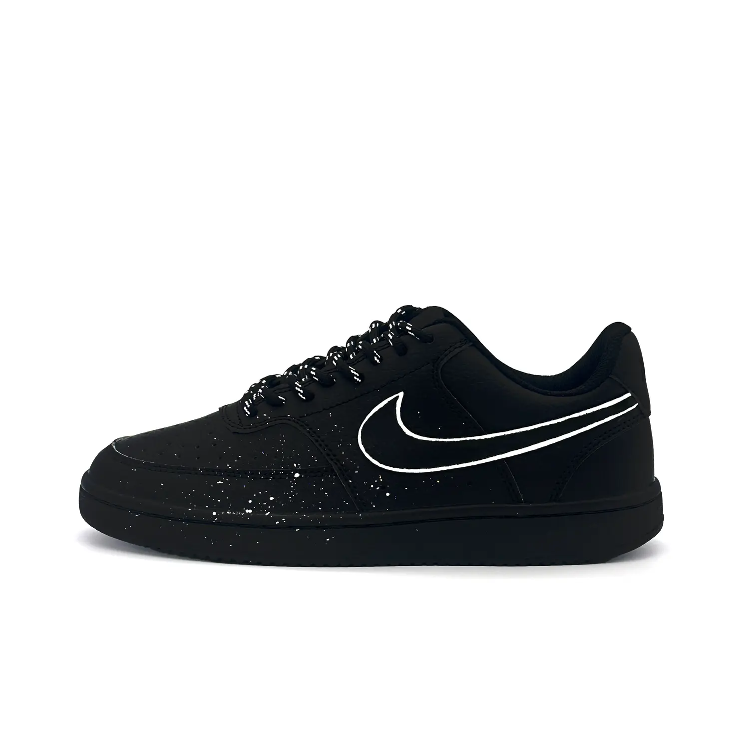 

Nike Court Vision Low Starry Abrasion Resistant Low top Skateboard Shoes Unisex Black White