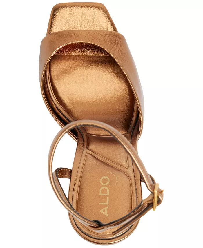 Женские босоножки Valentyna на квадратном каблуке Aldo, коричневый — фото 4