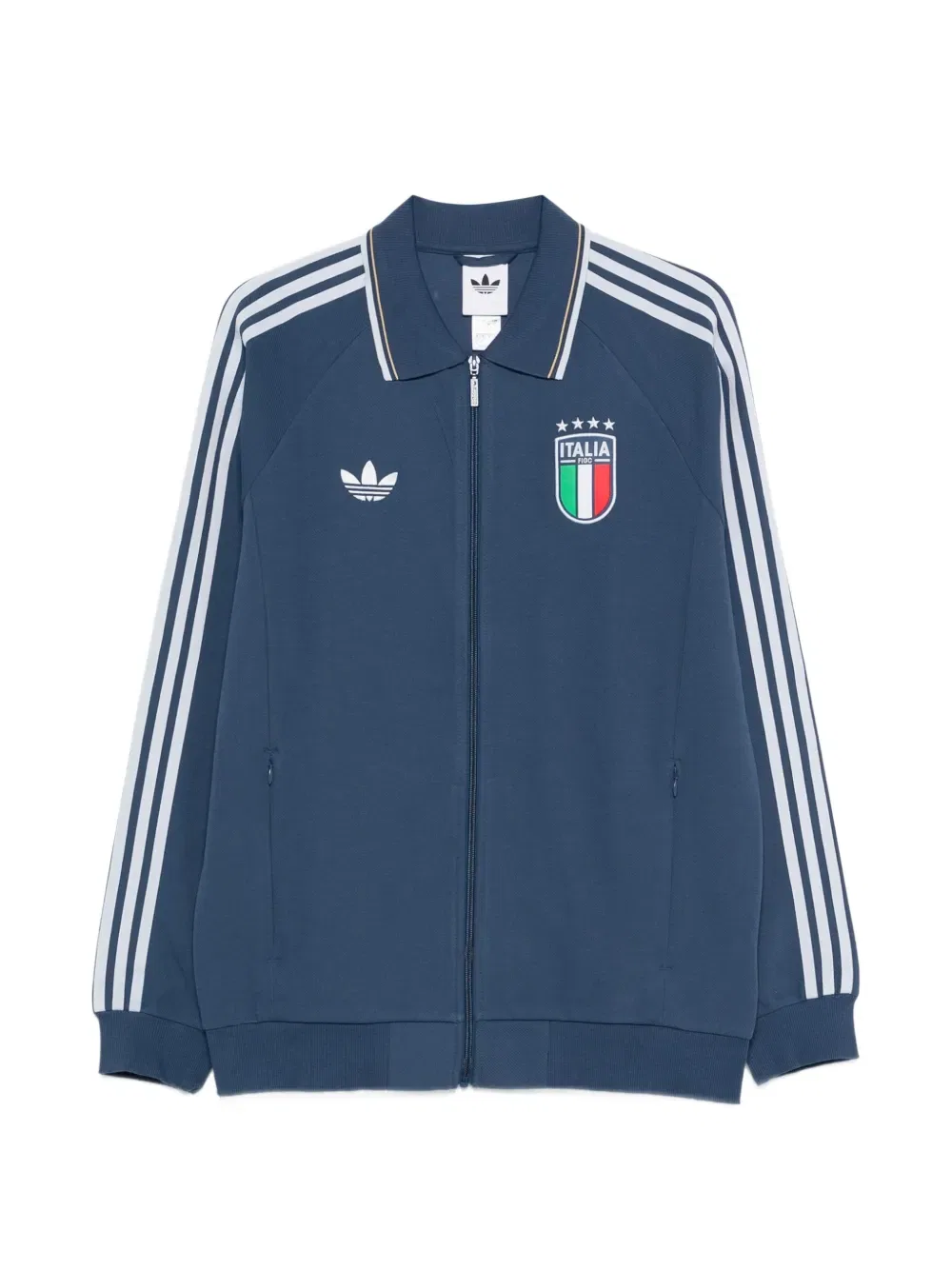 Толстовка X Italia с полосатым рисунком и застежкой-молнией Adidas, синий