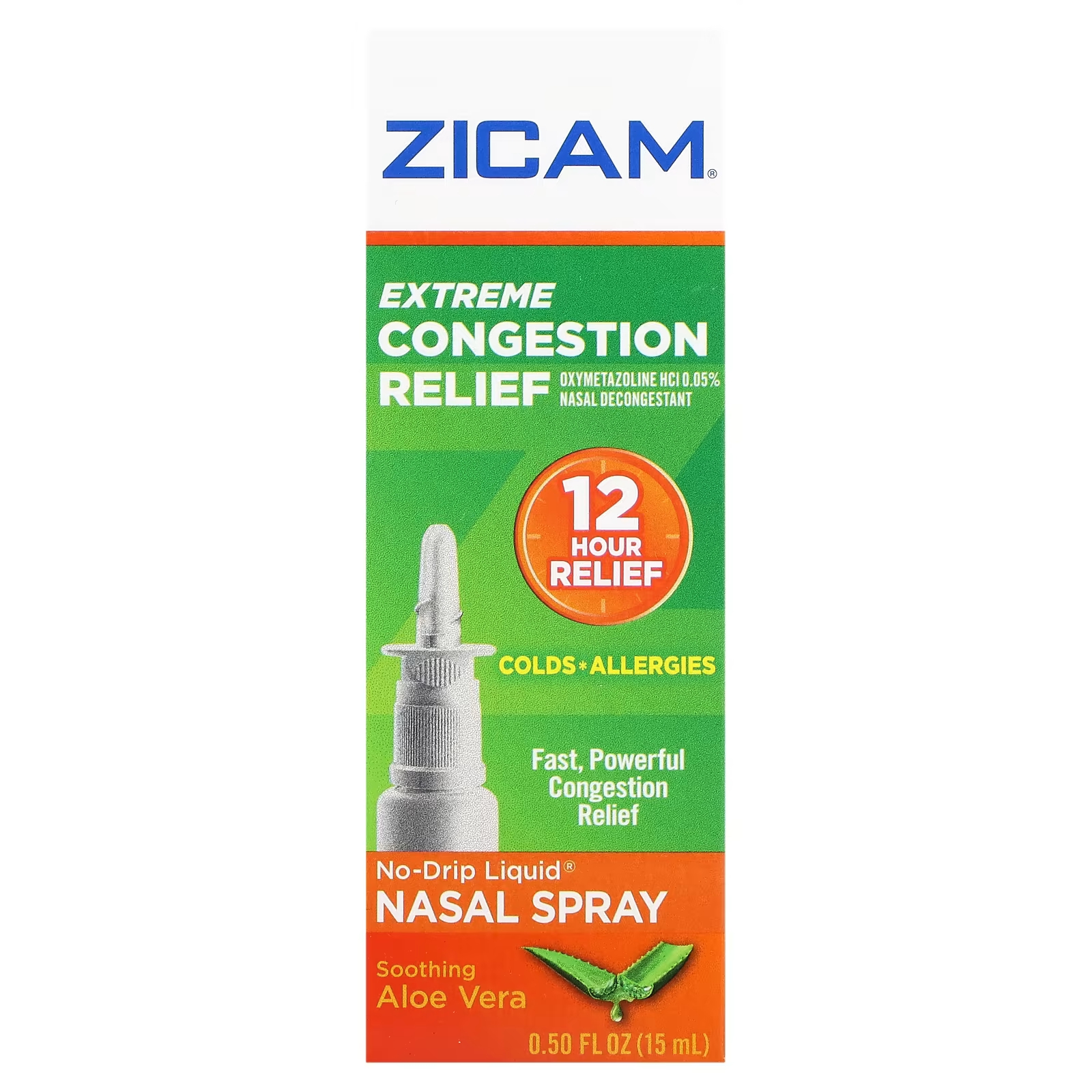 

Спрей назальный Zicam Extreme Congestion Relief без капель успокаивающий алоэ вера, 15мл