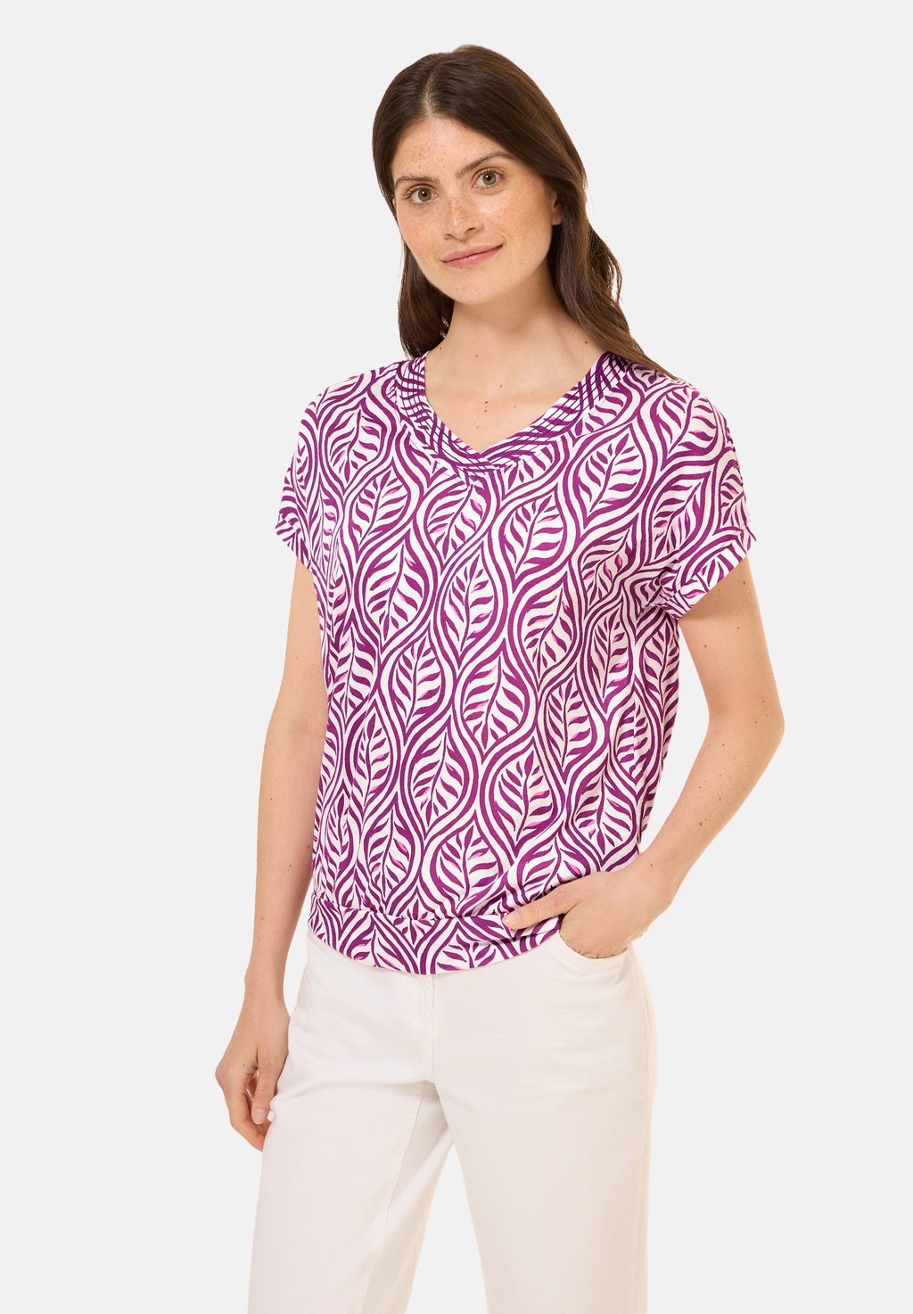 

Футболка с принтом V-NECK Cecil, темно-фиолетовый