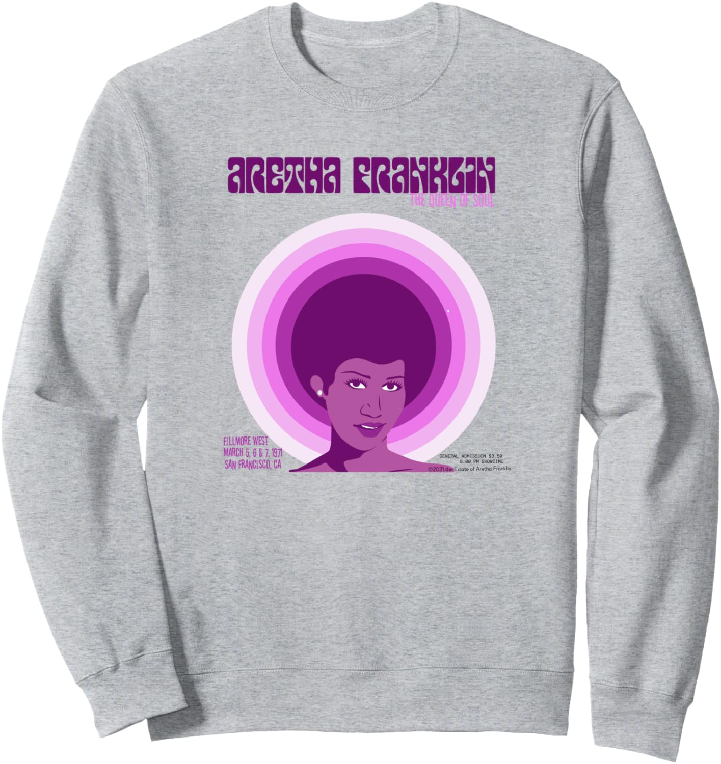 

Розовая толстовка Aretha Franklin Fillmore West, синяя