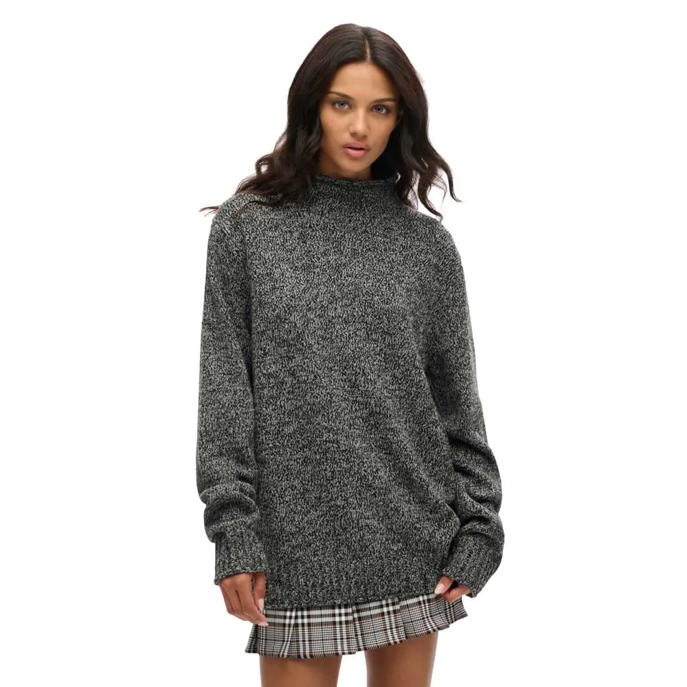 

Свитер Superdry 90S Pluse Size high neck, серый