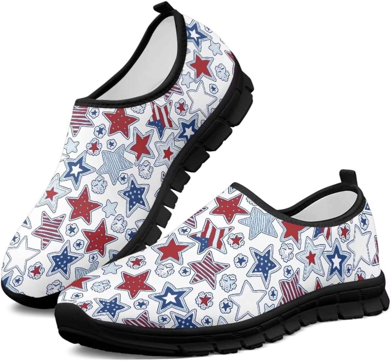 

Мужские слипоны Howilath с принтом флага, повседневные кроссовки для прогулок, обувь без шнурков с подошвой из ЭВА, Usa Flag Stars