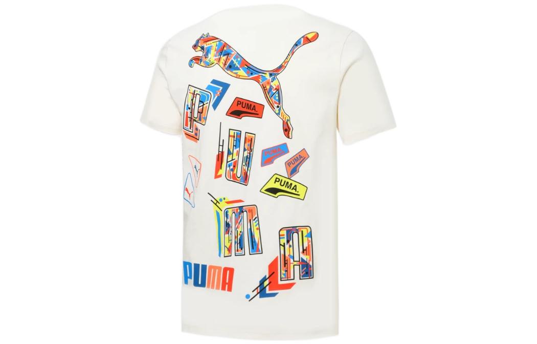 

Футболка унисекс с втачными рукавами цвета экрю PUMA