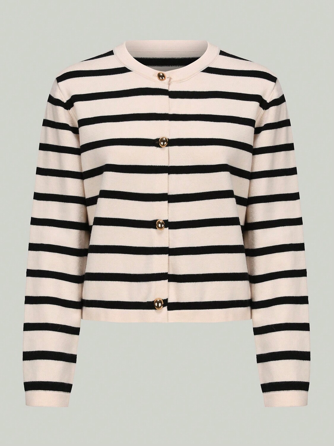 

SHEIN EZwear Женский полосатый кардиган, длинный рукав, черный и белый