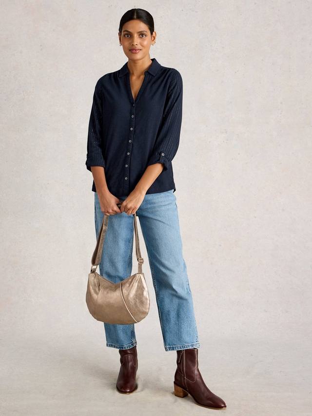 

Футболка Annie в полоску с блестками White Stuff, Dark Navy