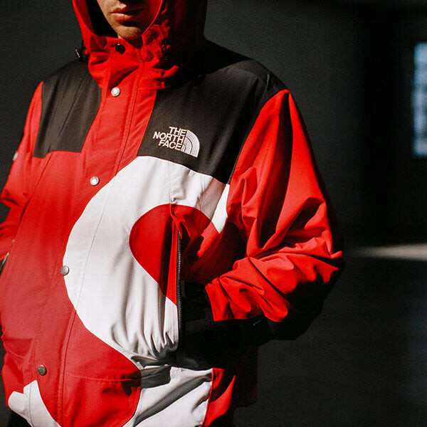 Куртка x the north face s logo mountain jacket 'red white black' Supreme, красный — фото 4