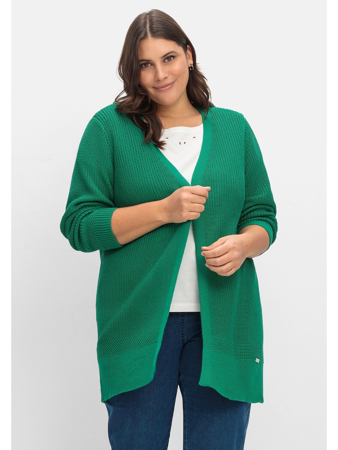

Кардиган sheego Strickjacke, зеленый