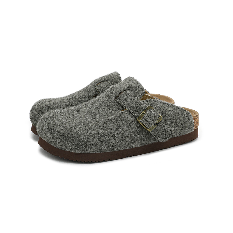 UBZ Женские тапочки EVA с закрытым носком абрикосово-серые, цвет Apricot Gray — фото 4