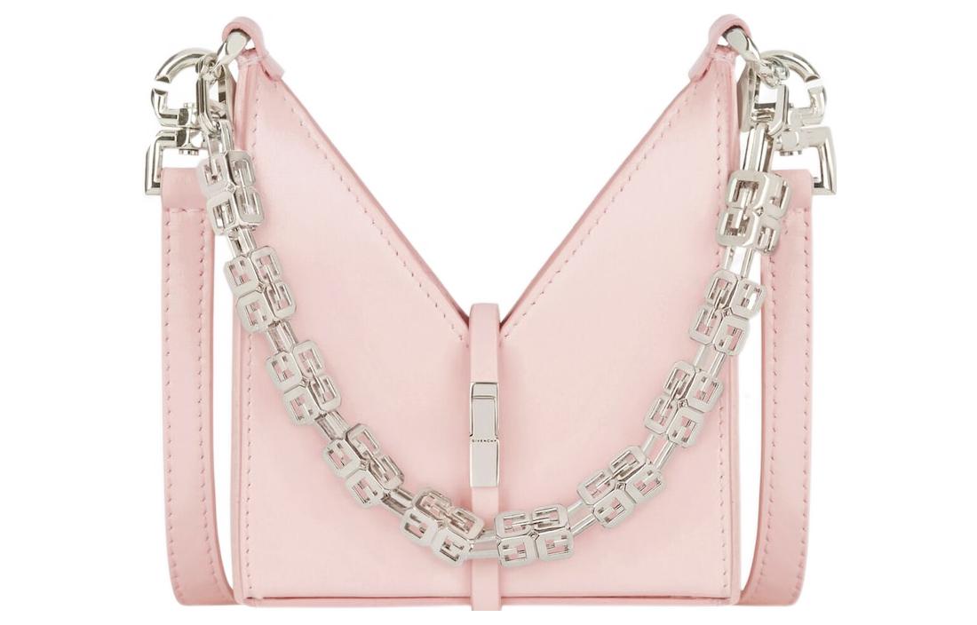 

Металлик кожаная сумка через плечо, кроссбоди экстра мини женская светло-розовая Givenchy, Box(Set+Box)