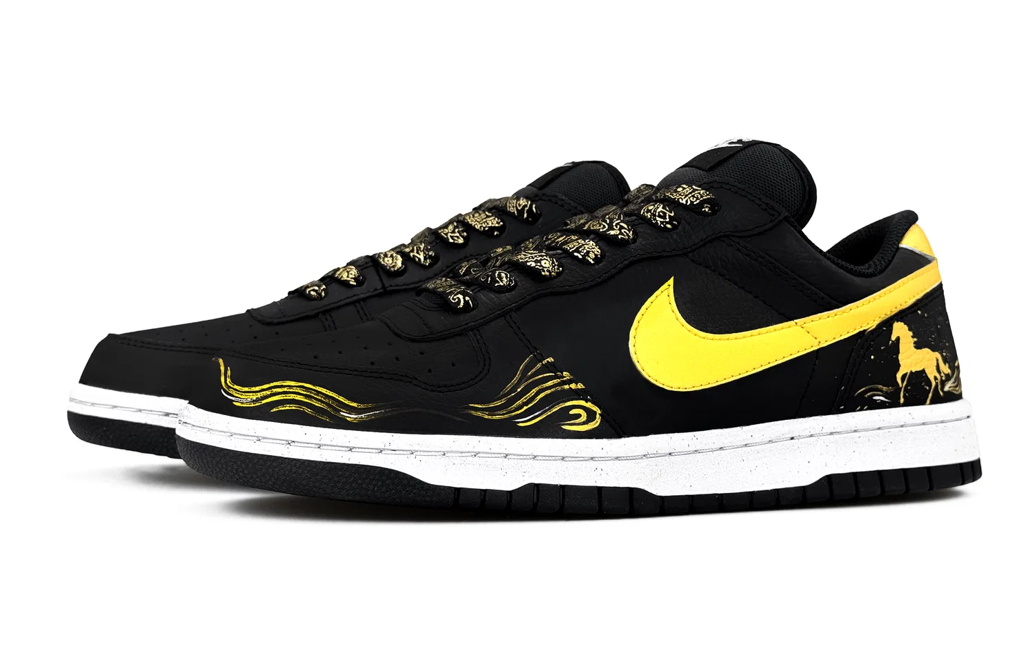 Кроссовки кеды Nike Big Low Black Gold — фото 4