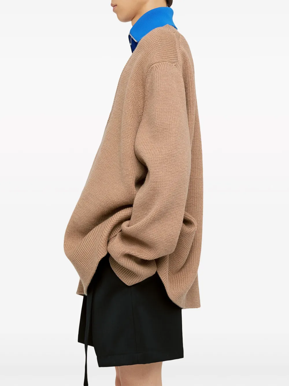 Многослойный джемпер из смесовой шерсти JIL SANDER, нейтральный — фото 4