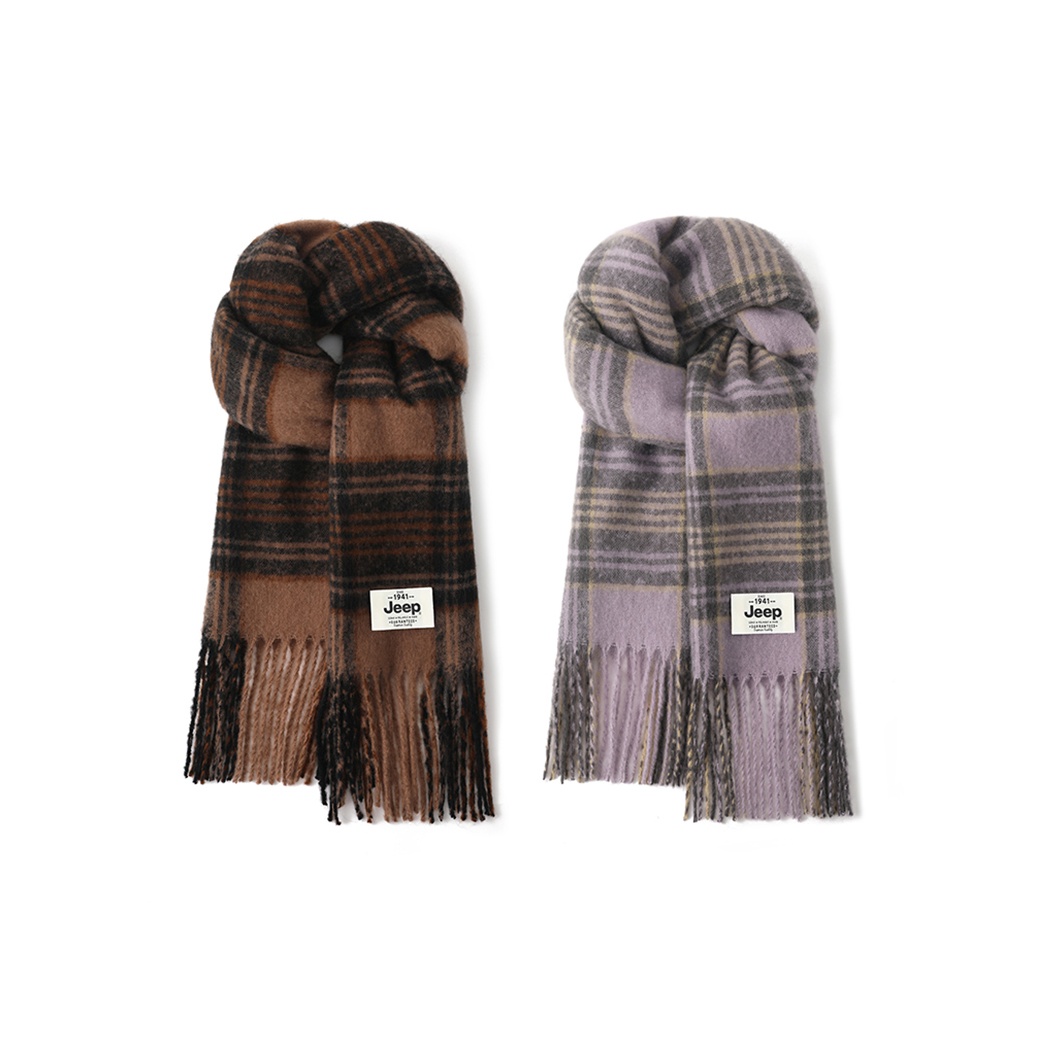 

Шарф вязаный из полиэстера и мохера унисекс Jeep, 2 pack (коричневый+светло-фиолетовый)