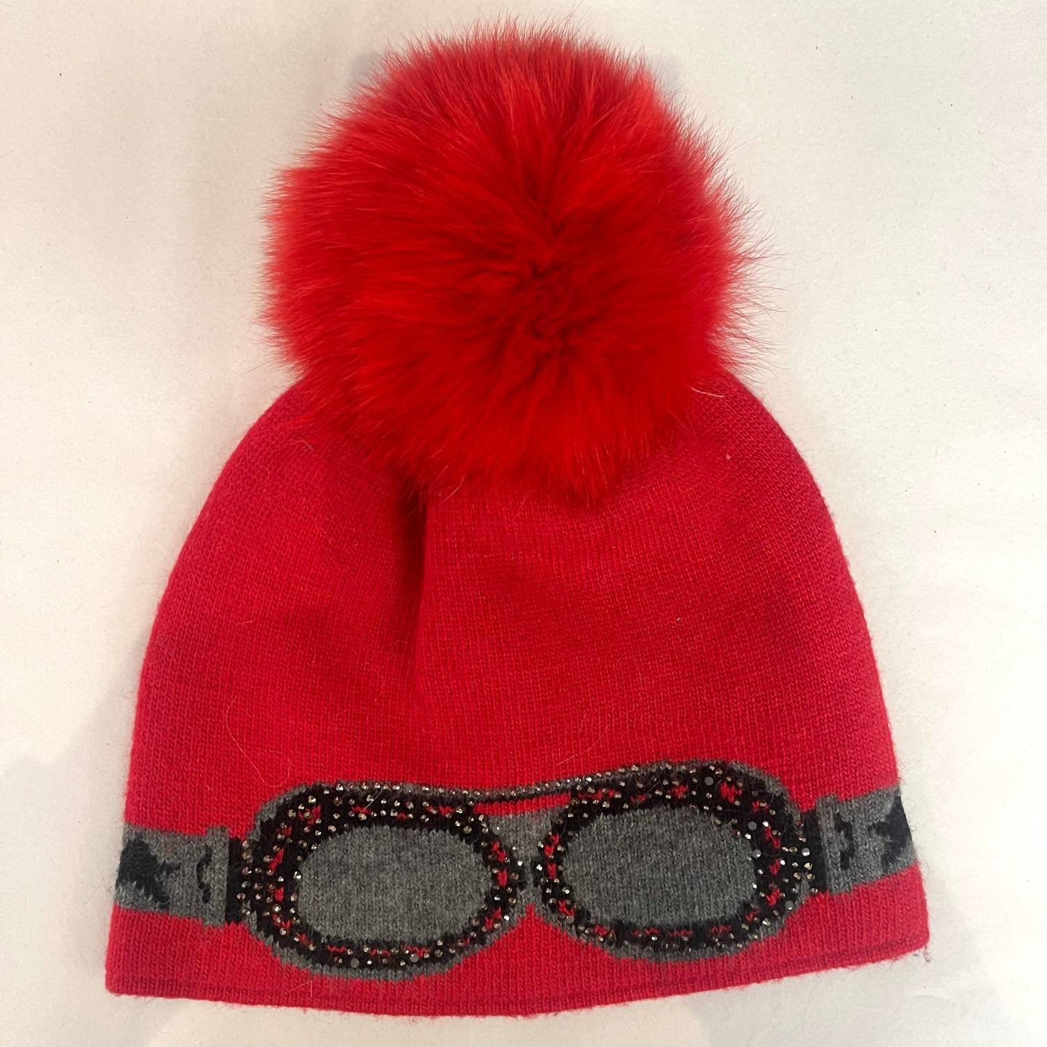 

Женская лыжная шапка Crystal Ski Goggle Hat красного цвета Mitchie's Matchings