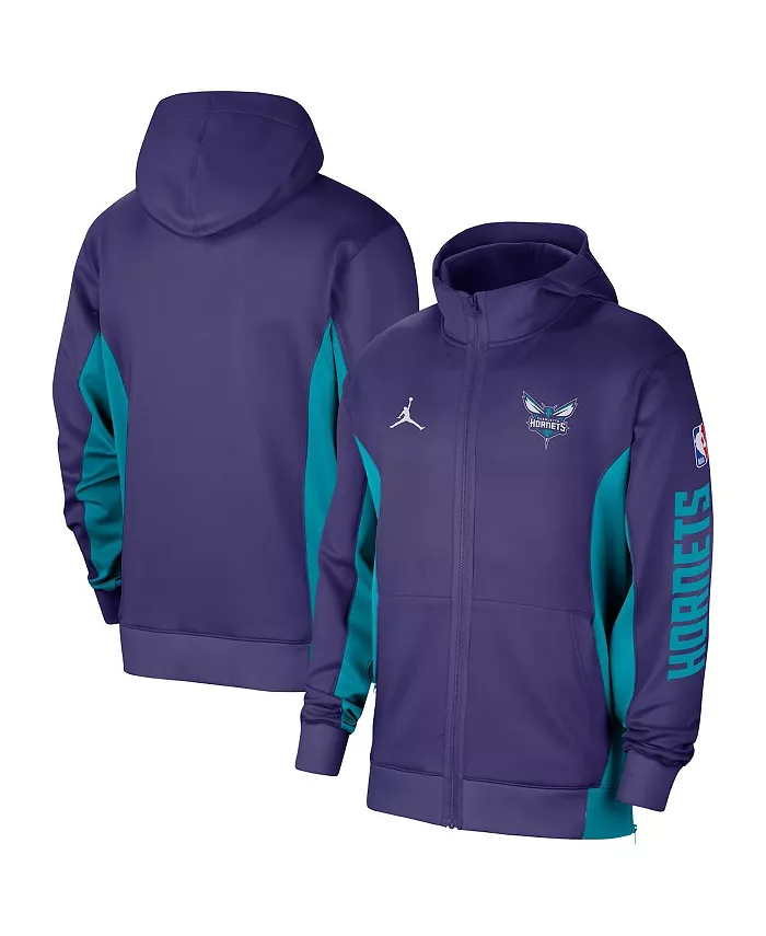 

Мужская худи с молнией Charlotte Hornets 2023/24 Authentic Showtime в фиолетовом цвете Jordan