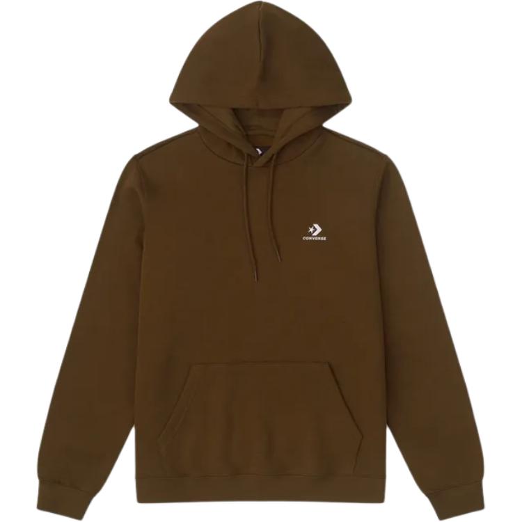 

Иди к вышитой звезде шеврон стандартного кроя флисовая толстовка с капюшоном Converse, коричневый
