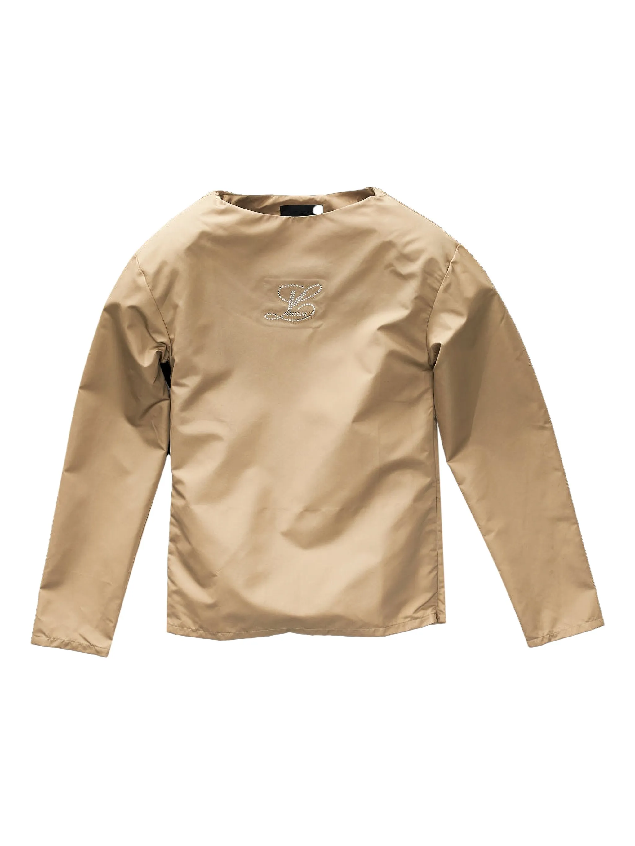 

Блузка с логотипом и стразами Luar, миндальный