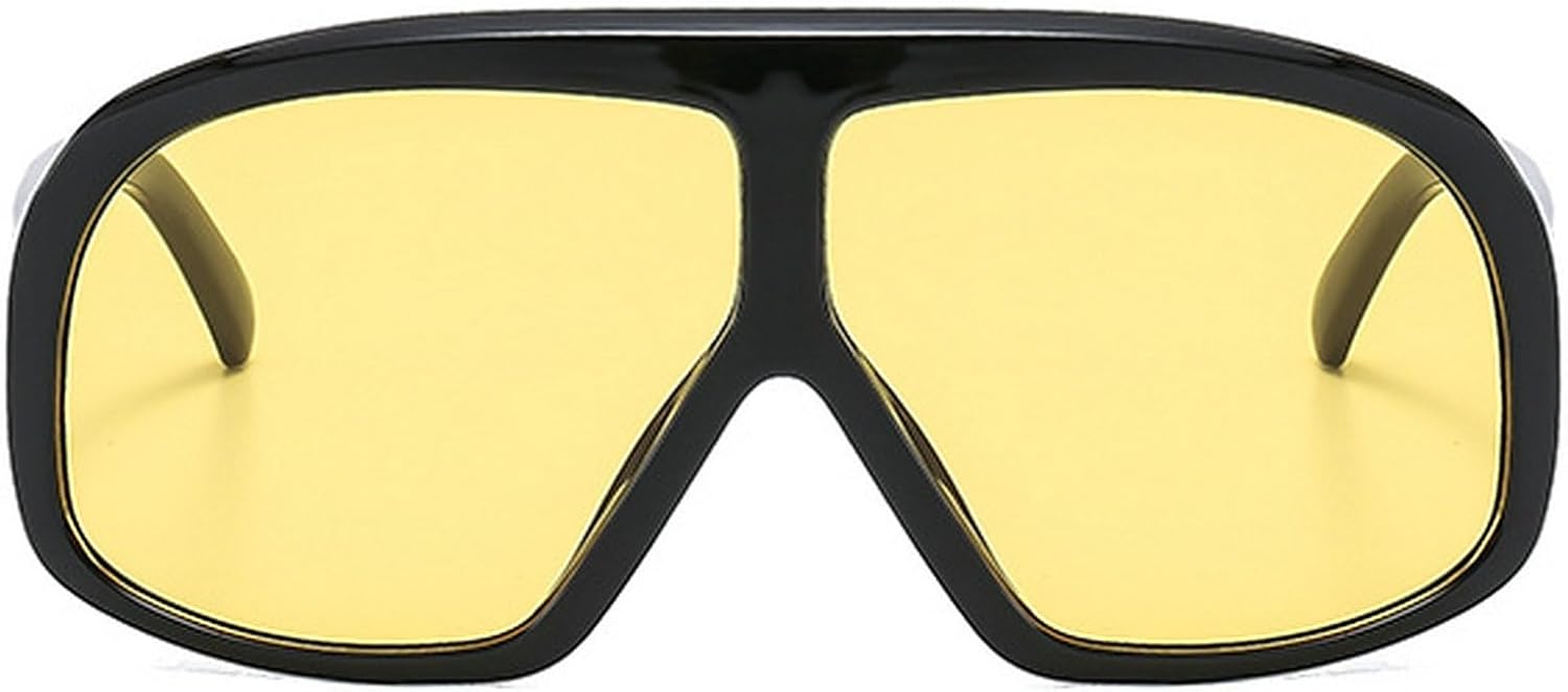 

Модные большие квадратные женские солнцезащитные очки в винтажном панк-стиле для мужчин, очки для активного отдыха, солнцезащитные очки UV400 оранжево-фиолетового цвета mincl, Black Yellow