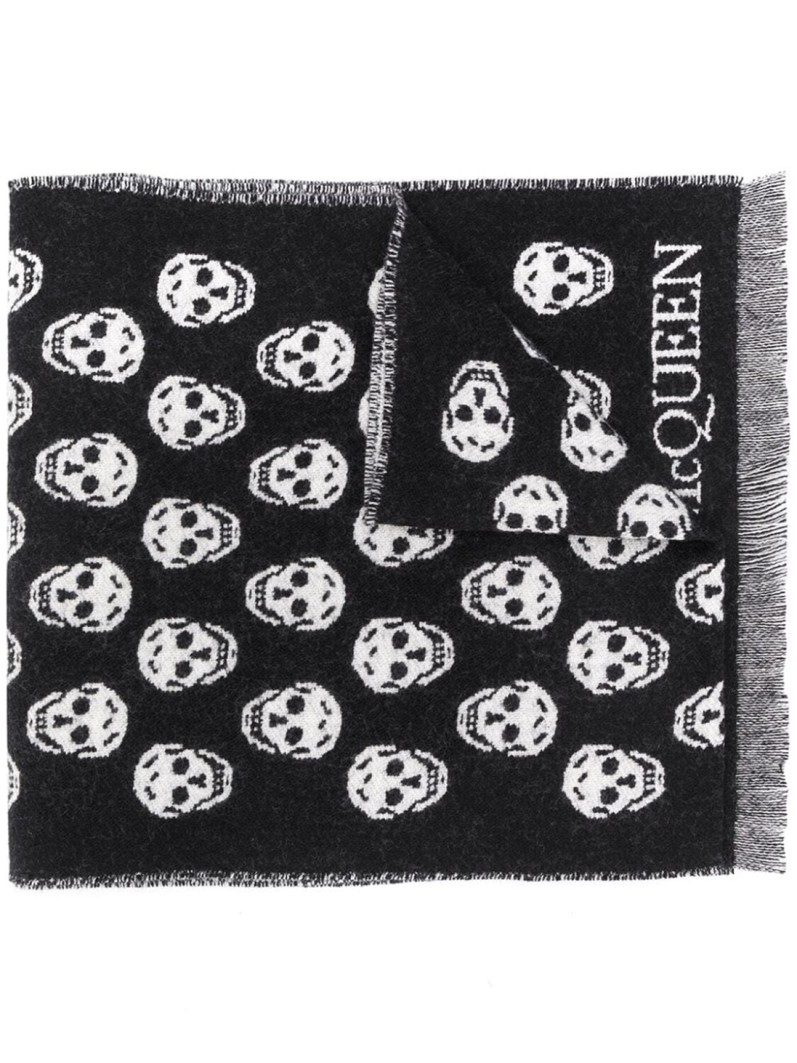 

Alexander McQueen жаккардовый шарф с узором Skull, черный