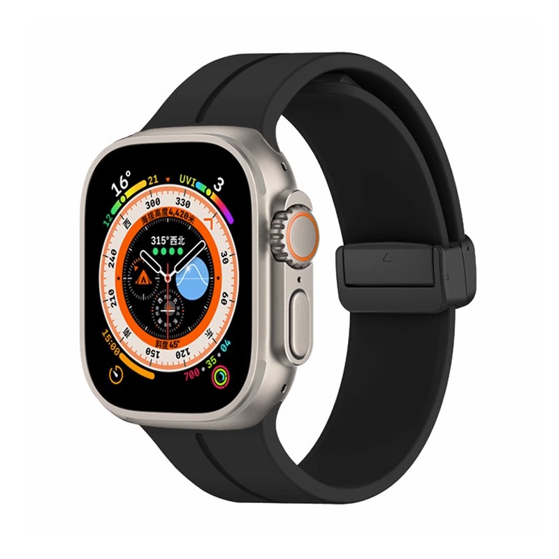 

Ремешок из силиконового материала, совместимый с Apple Wepro, черный