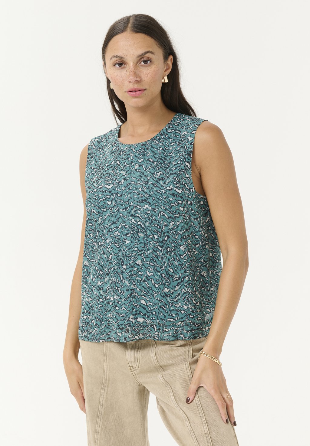 

Топ KABELLA - Blouse Kaffe, цвет Teal Black White Graphic