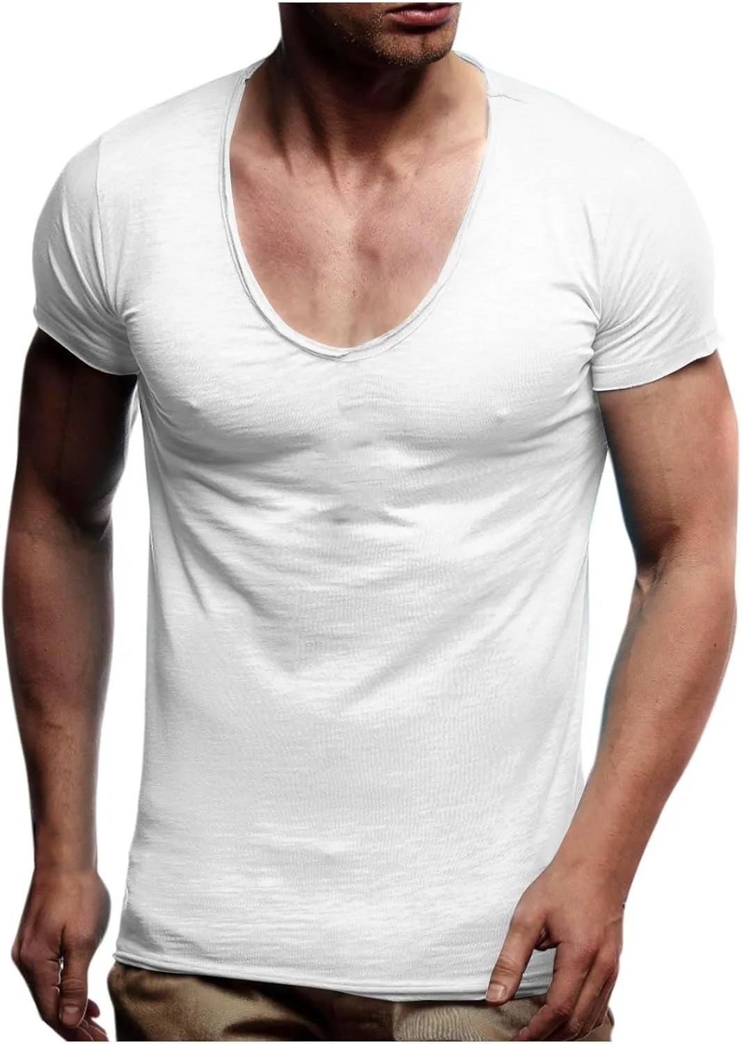 

Футболка мужская Deep V Neck Muscle Fit для тренировок Xiaojmake