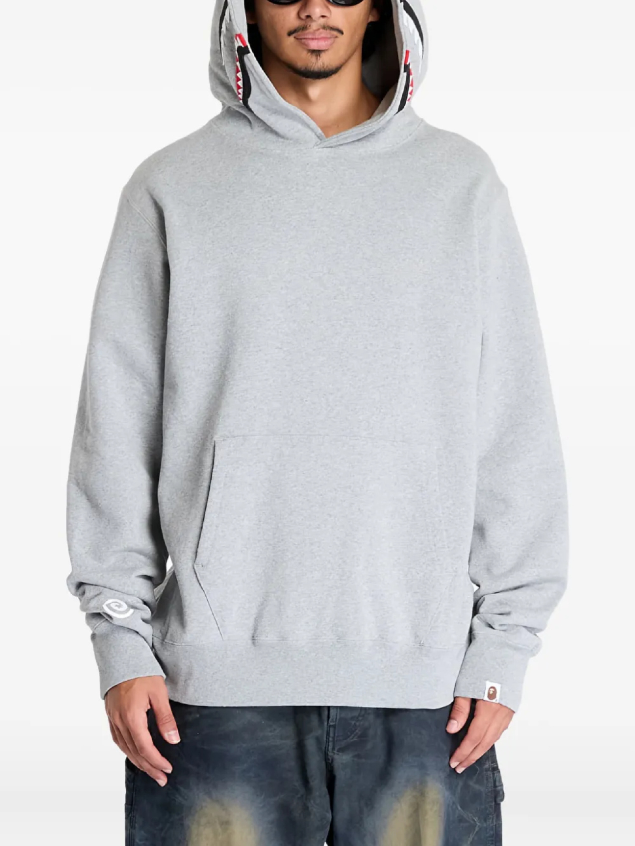 

Толстовка с капюшоном BATHING APE Shark A Bathing Ape, серый