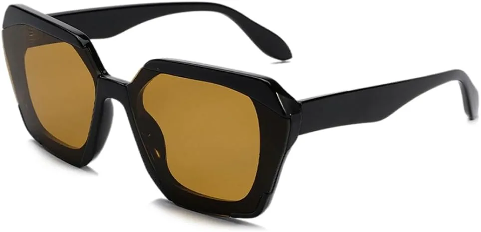 

Ретро-модные солнцезащитные очки для женщин, классический винтажный размер, защита от УФ-излучения UV400, для активного отдыха на открытом воздухе VFDHN, Black Brown